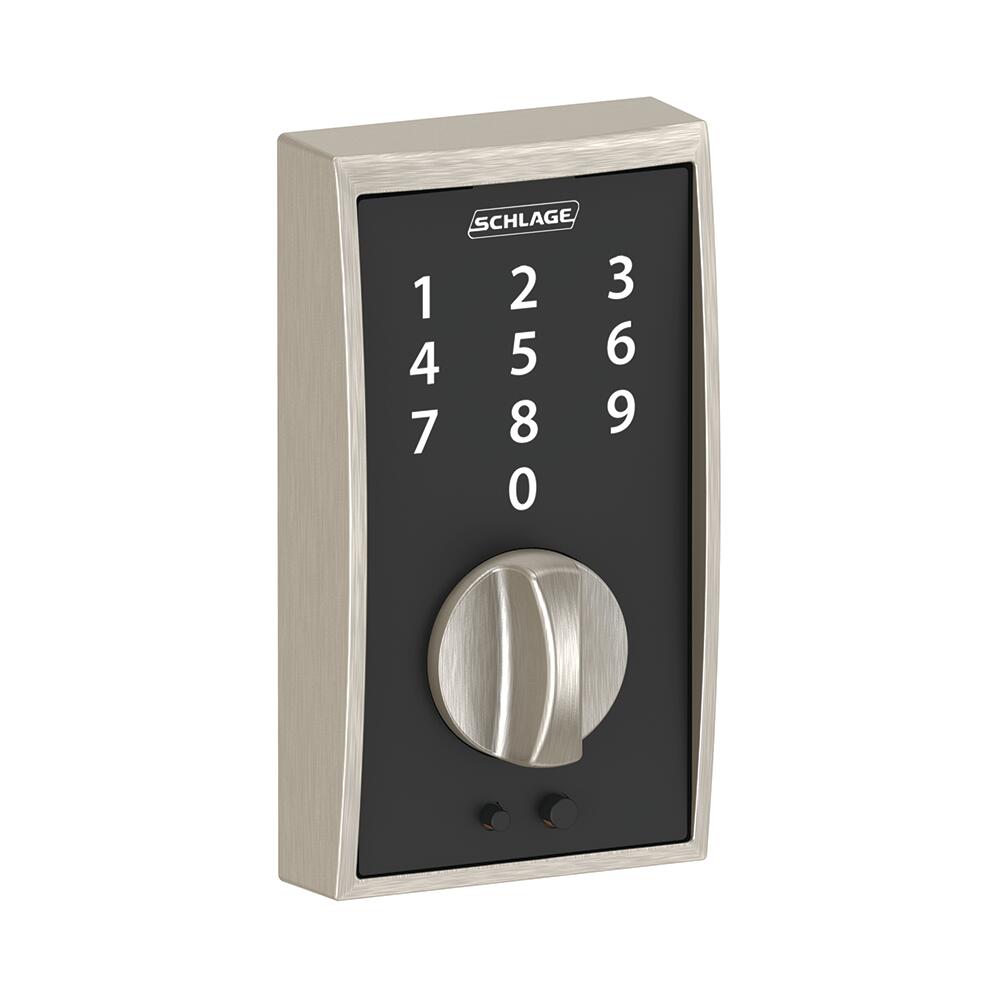 Schlage® Touch Satin Nickel Keyless Entry Door Deadbolt with Century Trim