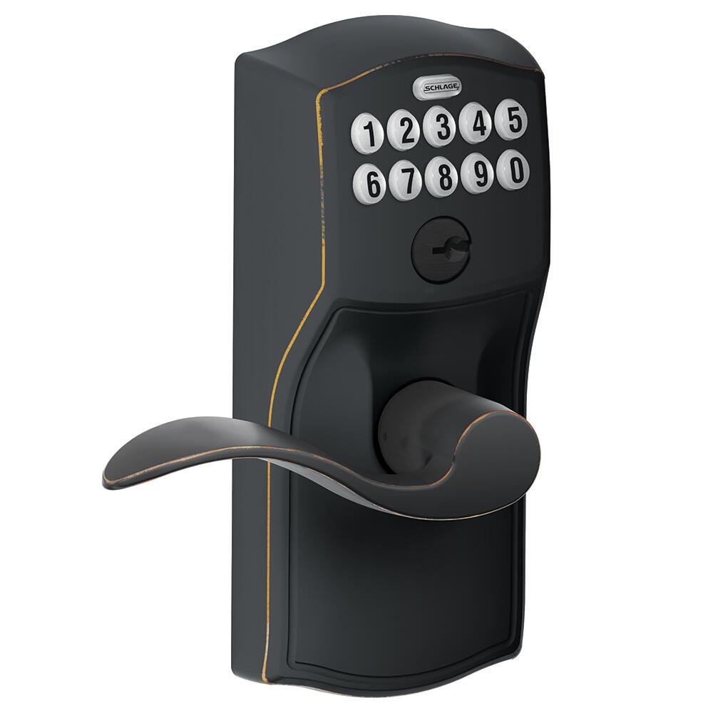 Schlage® Accent Aged Bronze Electronic Keyless Flex-Lock Entry Door Lever