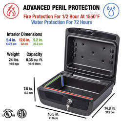 Sentry Safe Medium Chest　耐火防水金庫 SentrySafe 0.36-cu ft Fireproof and Waterproof Safe Box with Keyed
