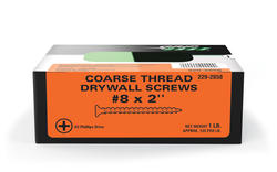 Grip Fast® #8 x 2" Phillips Drive Flat Head Coarse Thread Drywall Screw - 1 lb. Box
