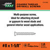 Grip Fast® #8 x 1-5/8" Phillips Drive Bugle Head Coarse Thread Drywall Screw - 1 lb. Box