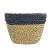 Two-Tone Seagrass Decorative Storage Basket