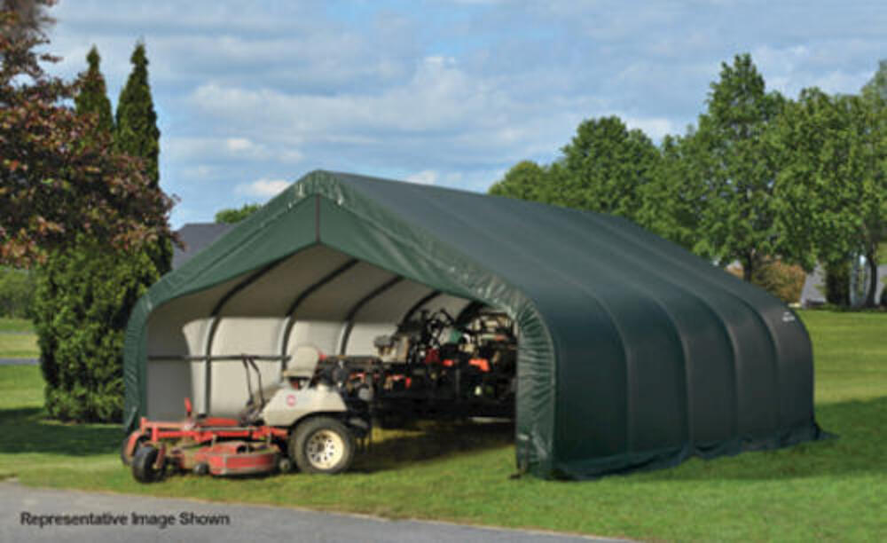 ShelterLogic Peak 18 x 24 x 12 Green Instant Peak Fabric Carport Shelter