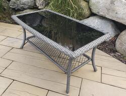 Backyard Creations Portage Peak Wicker Patio Coffee Table 41 1 2 W x 23 L x 19 H
