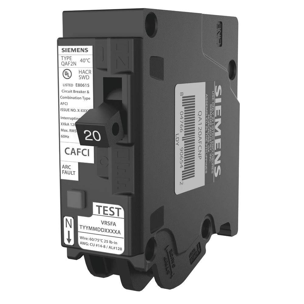 20 Amp 1-Pole Combination Type AFCI Plug-On Neutral Circuit Breaker 20 Amp 1-Pole Combination Type AFCI Plug-On Neutral Circuit Breaker