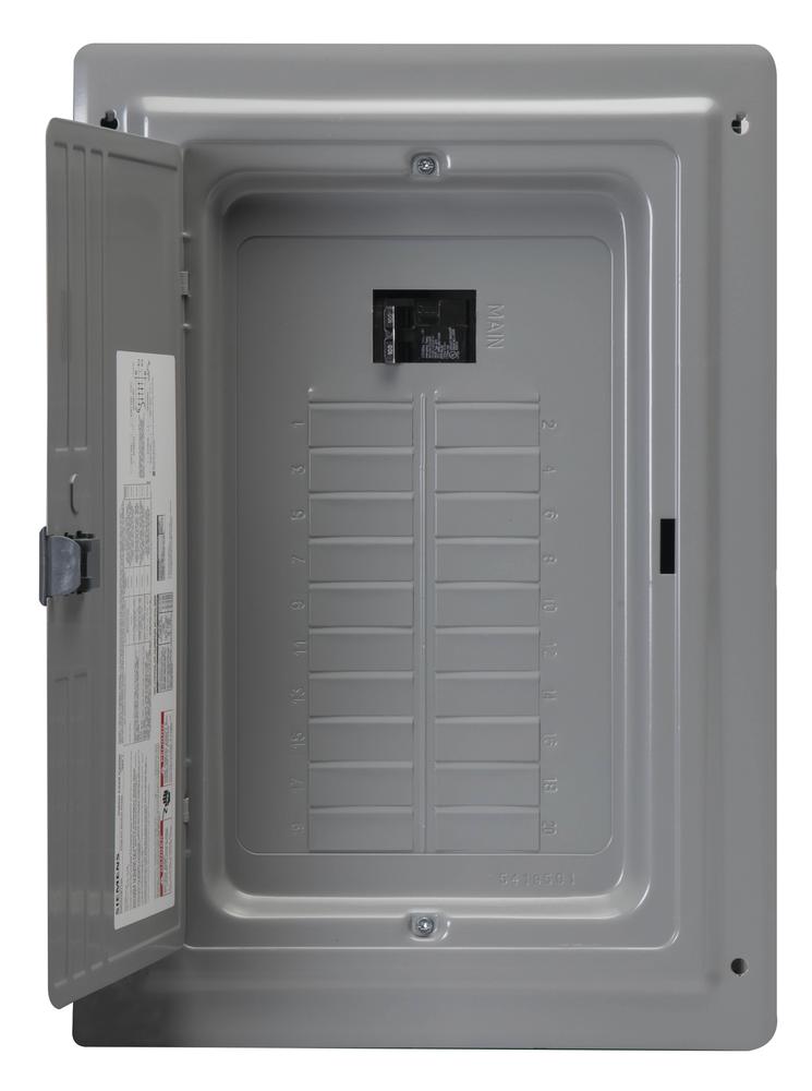 SN Series 100 Amp 20-Space 20-Circuit Main Breaker Plug-On Neutral Load Center Value Pack SN Series 100 Amp 20-Space 20-Circuit Main Breaker Plug-On Neutral Load Center Value Pack
