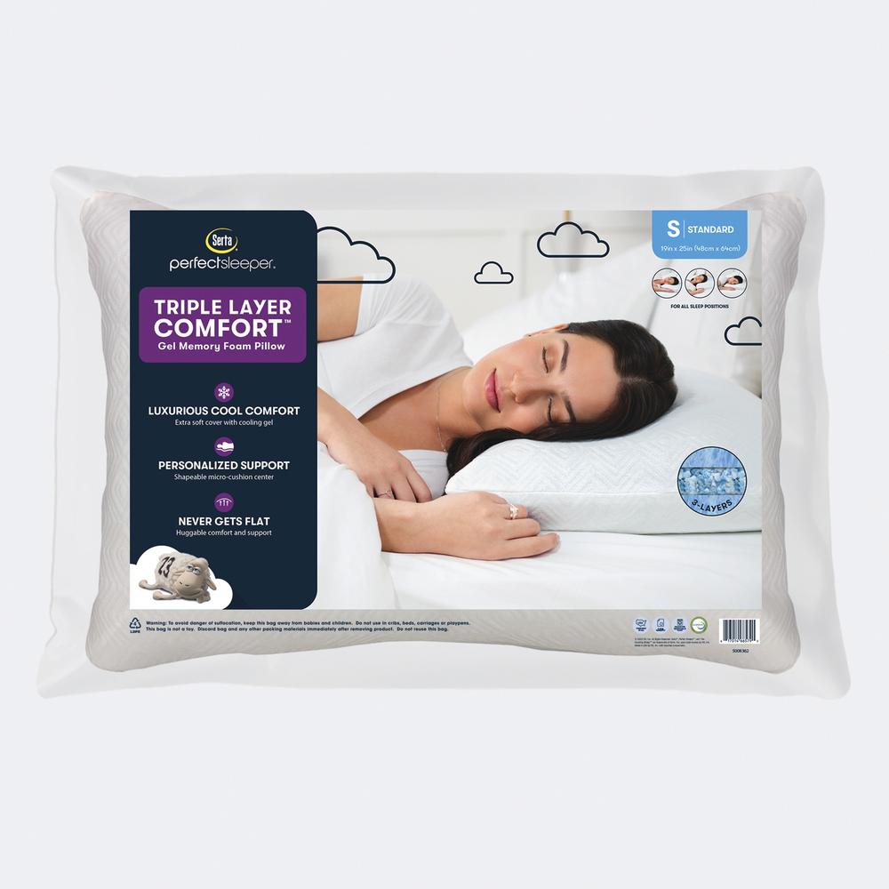 Serta® Perfect Sleeper® Triple Layer Comfort Memory Foam Bed Pillow