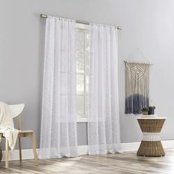 SIMPVALE 1 Panel Sheer Roman Blind - Embroidered Leaves, Rod Pocket, Translucent For Kitchen Bathroom Livingroom (60x120cm, White)