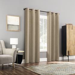 Sun Zero® Heston 40"W x 84"L Taupe Geometric Medallion Blackout Grommet ...