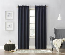 Sun Zero® Garner 74"W x 63"L Navy Room Darkening Rod Pocket Curtain ...