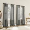 No. 918 Pembrooke 104"W x 84"L Grey Rod Pocket Curtain Panel 4 Pack Pair
