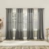 No. 918 Pembrooke 104"W x 84"L Grey Rod Pocket Curtain Panel 4 Pack Pair