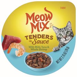 Meow Mix Tenders in Sauce Wet Cat Food With REAL Tuna Whole