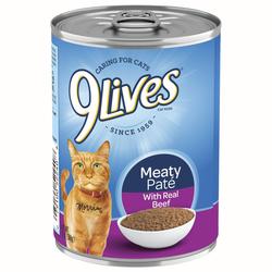 9Lives Meaty Pate With Real Beef Wet Cat Food 13 oz