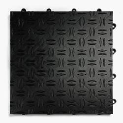 MotorDeck™ Double Diamond Black 12 x 12 Garage Floor Tile (24 sq