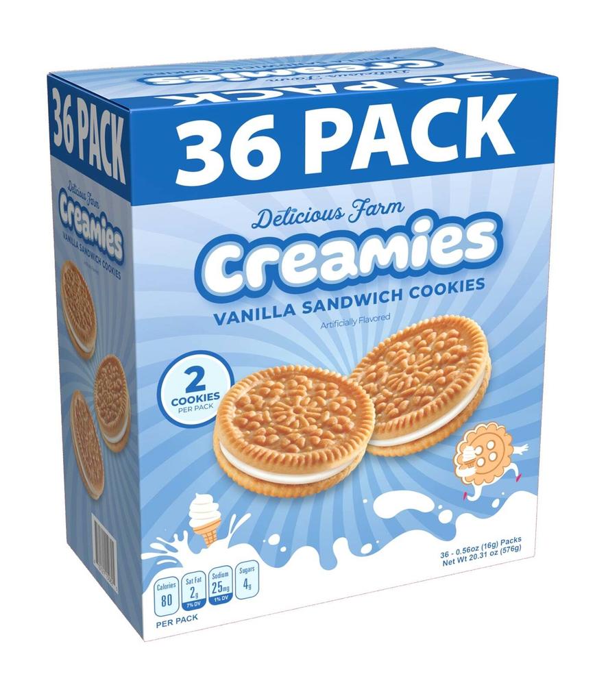 Delicious Farm Creamies Vanilla Sandwich Cookies - 36 Pack