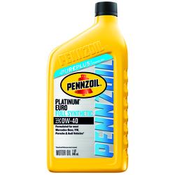 Pennzoil Platinum® Euro Sae Full Synthetic 0W-40 Motor Oil - 1