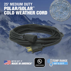 Southwire ® 25' 14/3 Polar/Solar Black Outdoor Medium-Duty Cold