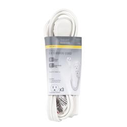 Smart Electrician® 6' 16/3 Tri-Tap Light-Duty White Indoor