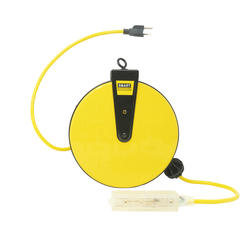 Smart Electrician® 30' 16/3 Retractable Triple-Tap Cord Reel at