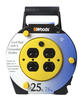25' 16/3 4 Outlets Manual Rewind Quad Outlet Extension Cord Reel