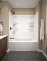 Delta® Hycroft™ 60"W x 30"D x 61"H White Bathtub Wall Surround (3-Piece ...