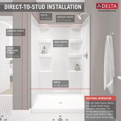 Delta EverEdge 48-in x 34-in x 72-in 3-Piece Direct To Stud High