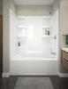 Delta® Hycroft™ ProCrylic® 60"W x 30"D x 77-7/8"H White Bathtub Shower Kit with Right Drain (4-Piece)