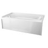 Delta® Hycroft™ 60"W x 32"D x 19-1/4"H White Bathtub with Left Drain
