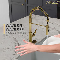 ANZZI® Ola Touchless One-Handle Pull-Down Brushed Gold Kitchen