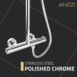 ANZZI® Downpour Two-Handle 5-Spray Setting Polished Chrome Shower ...