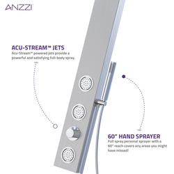 ANZZI® Beverly 3-Jet Brushed Nickel Shower Panel with Handheld