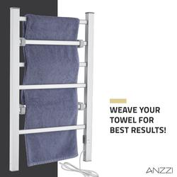 ANZZI® Naples 6-Bar Aluminum Wall Mount/Free Standing Towel Warmer Rack ...