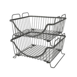 Spectrum® Ashley™ 11.75 Quart Industrial Gray Stacking Decorative