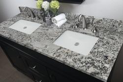 Tuscany® 61"W x 22"D Alaska White Granite Vanity Top with Rectangular ...