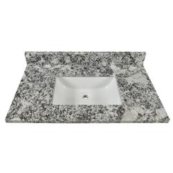 ᐅ【WOODBRIDGE Milan 37 Floor Mounted Single Basin Vanity Set with Solid  Wood Cabinet in White and Engineered Stone Composite Vanity Top in Dark  Gray with Pre-installed Undermount Rectangle Bathroom Sink in White