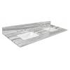 Tuscany® 61"W x 22"D Calacatta Borghini Marble Vanity Top with Wave Rectangular Undermount Bowls