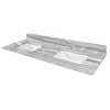 Tuscany® 61"W x 22"D Calacatta Borghini Marble Vanity Top with Wave Rectangular Undermount Bowls