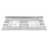 Tuscany® 61"W x 22"D Calacatta Borghini Marble Vanity Top with Wave Rectangular Undermount Bowls