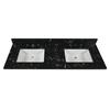 Tuscany® 61"W x 22"D Nero Marquina Marble Vanity Top with Wave Rectangular Undermount Bowls