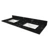 Tuscany® 61"W x 22"D Nero Marquina Marble Vanity Top with Wave Rectangular Undermount Bowls