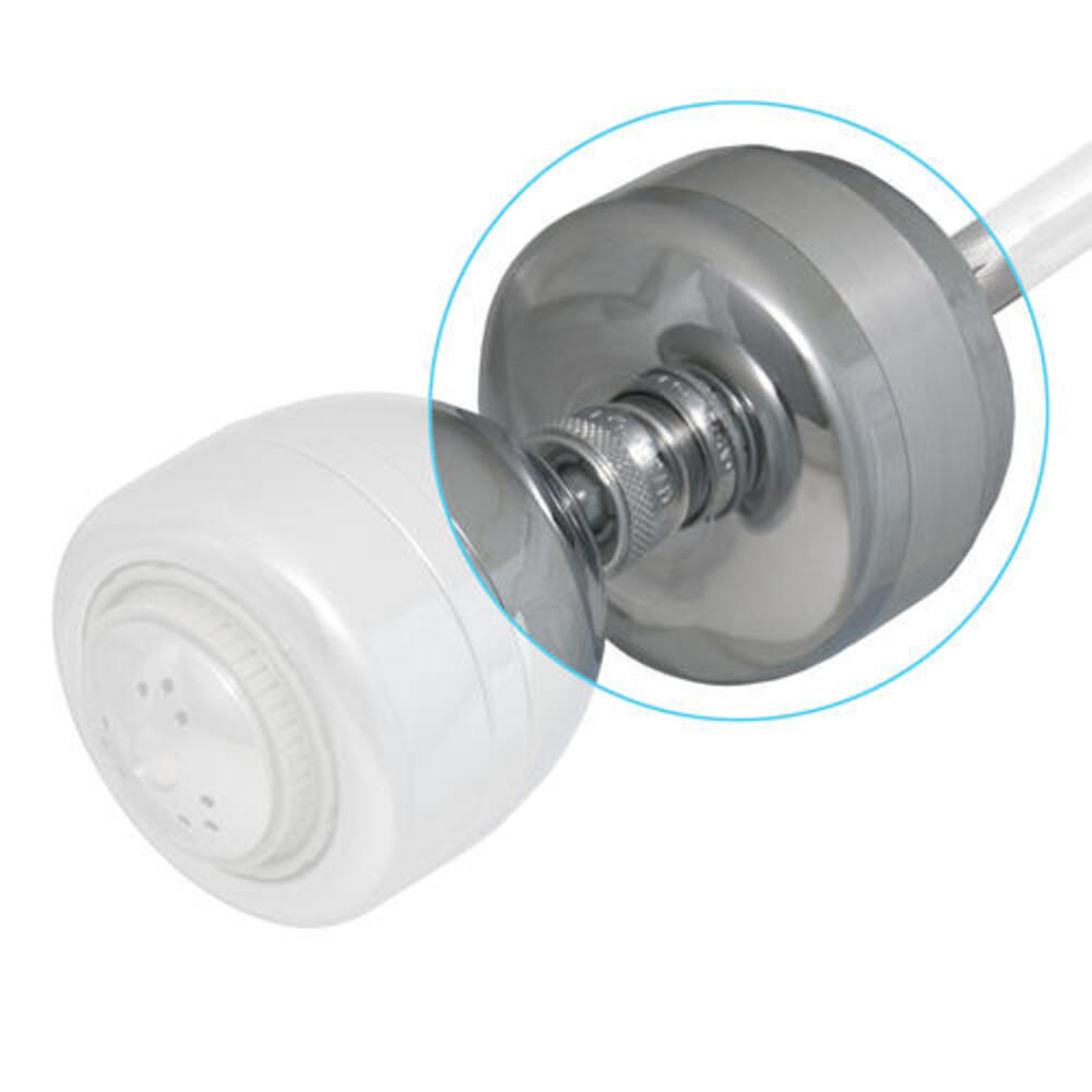 Disposable Slim-Line Universal Shower Water Filtration System in Chrome Disposable Slim-Line Universal Shower Water Filtration System in Chrome