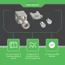 Square D™ Homeline™ 100-Amp Auxiliary Neutral Lug Kit for