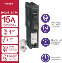 Square D Homeline 15-amp 1-Pole Dual Function Afci/Gfci Plug-on Neutral  Circuit Breaker in the Circuit Breakers department at