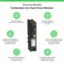 Square D™ Homeline™ 20-Amp 1-Pole Plug-On Neutral Arc Fault