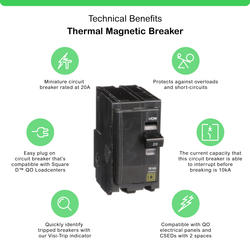 Square D™ QO™ 20-Amp 2-Pole Standard Circuit Breaker at Menards®