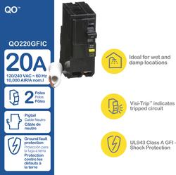 Square D™ QO™ 20-Amp 2-Pole GFCI Circuit Breaker at Menards®