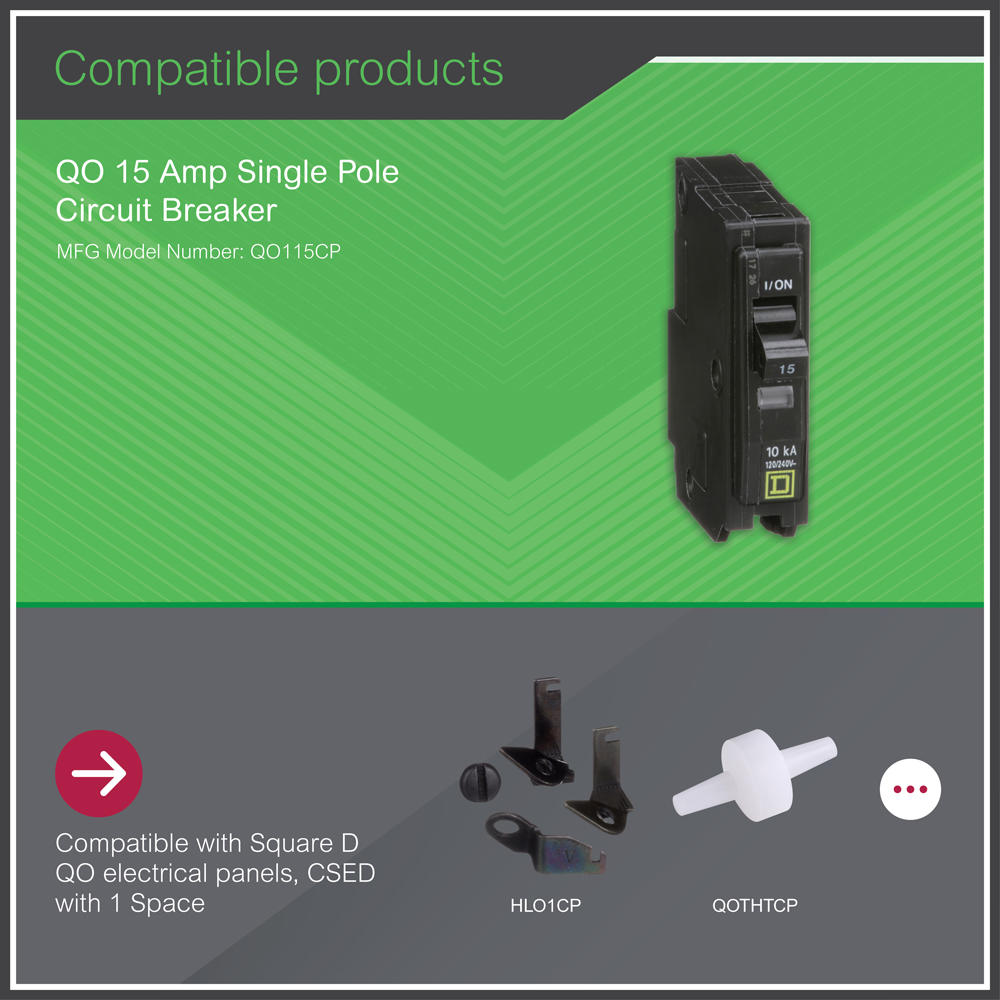 Square D QO 15 Amp Single-Pole Circuit Breaker(QO115CP)