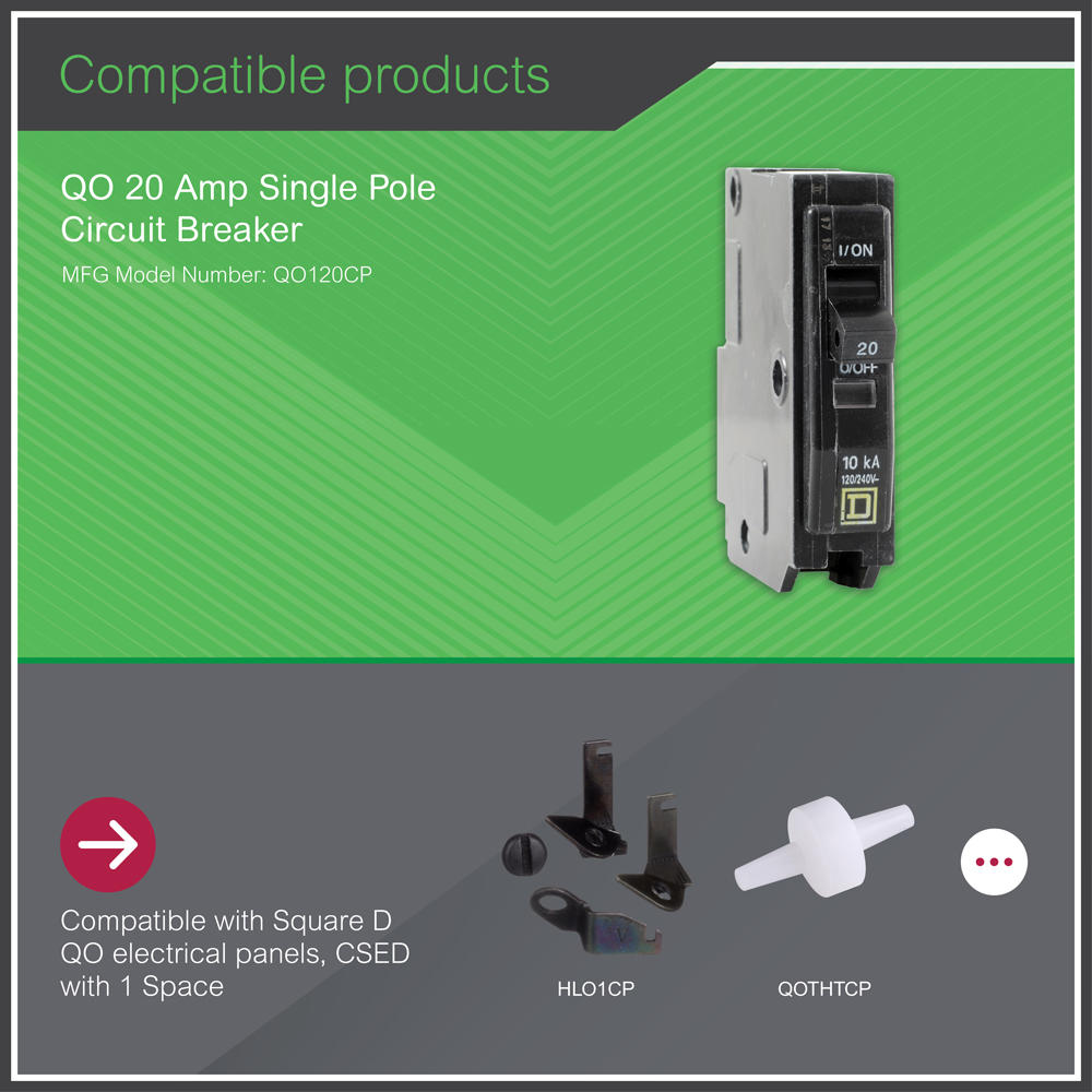 Square D QO 20 Amp Single-Pole Circuit Breaker(QO120CP)