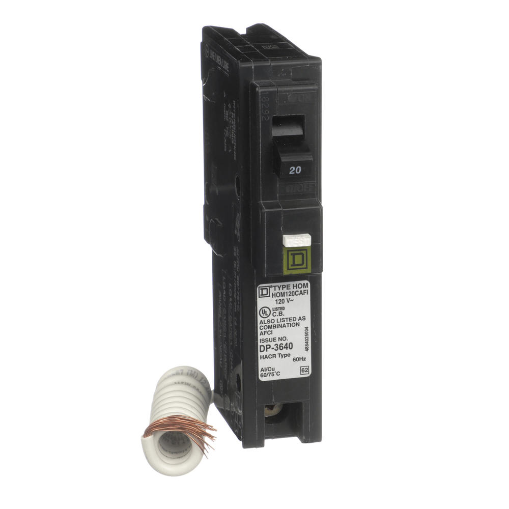 Square D Homeline 20-Amp 1-Pole Combination Arc Fault Circuit Breaker